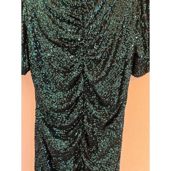 NWT City Chic Sequin Mini Dress Womens Sz 18 Green Y2K Glam Party Cocktail - Picture 15 of 16